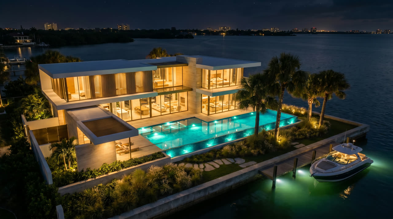Estate at night